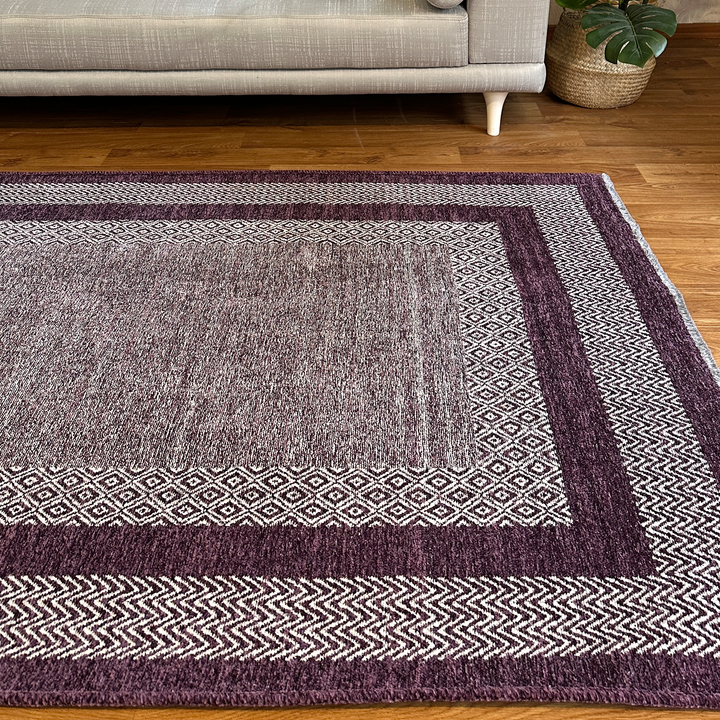 Scandinavian Purple Washable Area Rugs