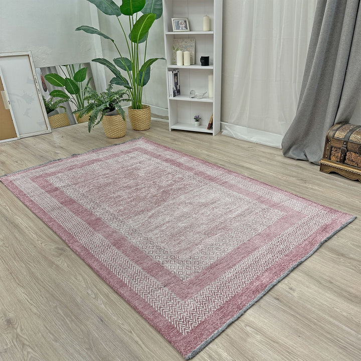 Alfa Rich mauve area rugs are cotton, pet friendly, easy to clean, foldable and machine washable, but we recommend laundromat for large sizes! It is woven. It is odorless and lint-free. It is antibacterial and antiallergic. Alfa Rich area rugs have a low pile (0.50 inches). But wait, there's more! We're also offering FREE SHIPPING, making it even easier for you to bring a touch of timeless charm into your home.