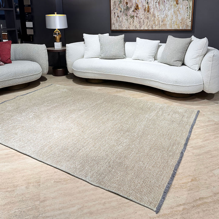 Solid Beige Washable Area Rugs