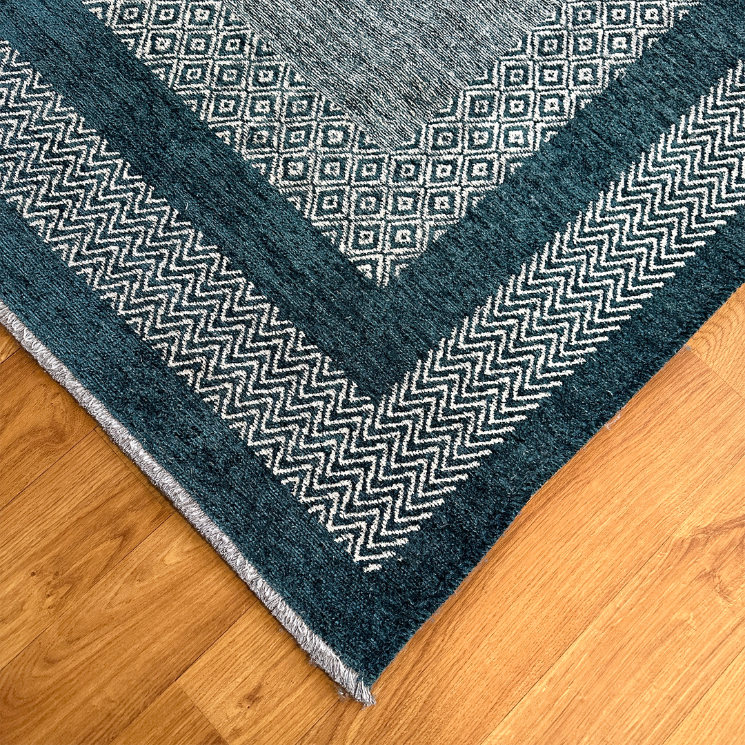 Scandinavian Petrol Blue Washable Area Rugs