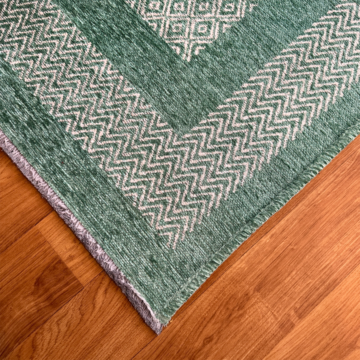 Scandinavian Teal Blue Washable Area Rugs