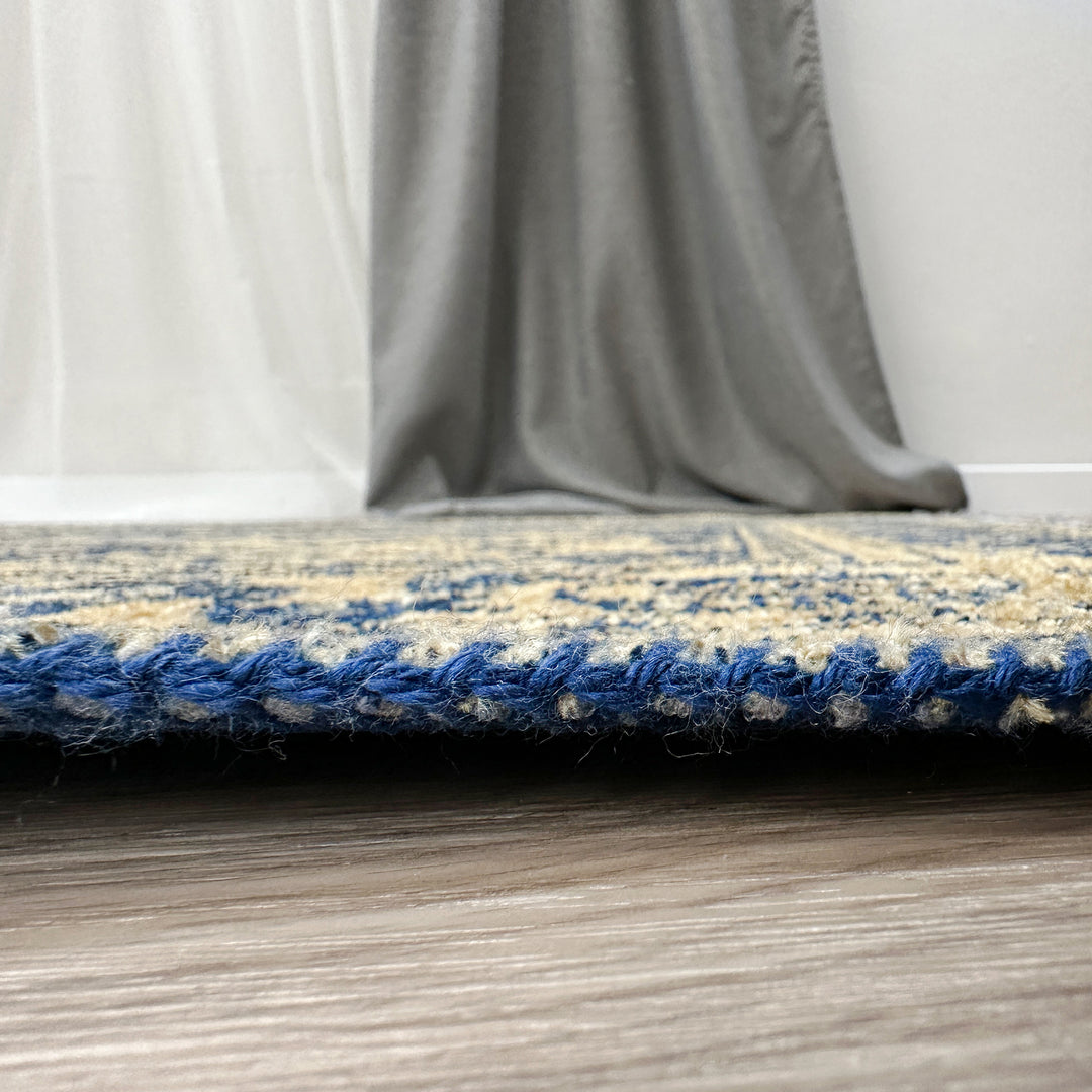 Vintage Gold Royal Blue Washable Area Rugs