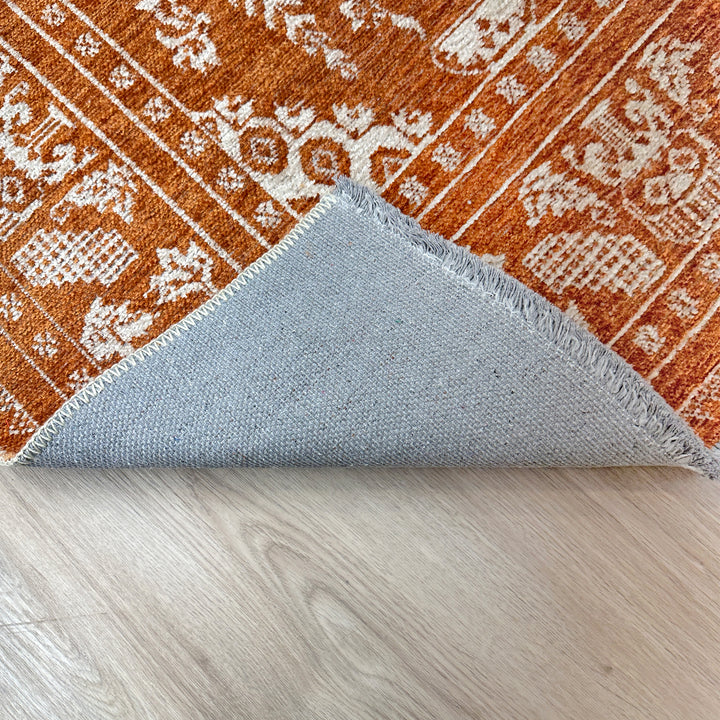 Vintage Orange Cream Washable Area Rugs