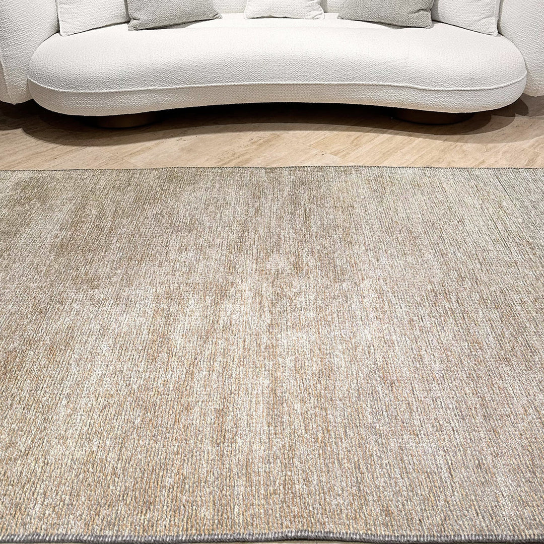 Solid Beige Washable Area Rugs