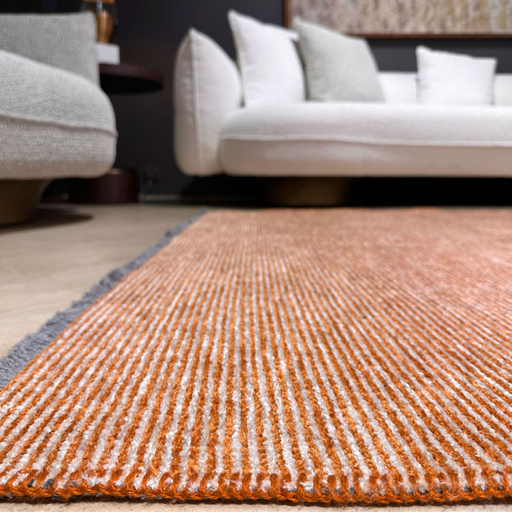 Solid Orange Washable Area Rugs