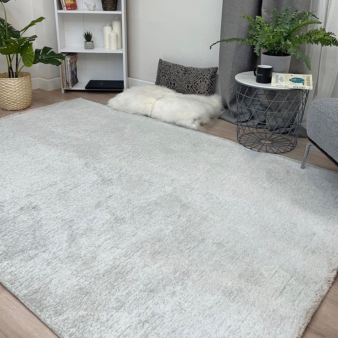 Solid White Washable Area Rugs