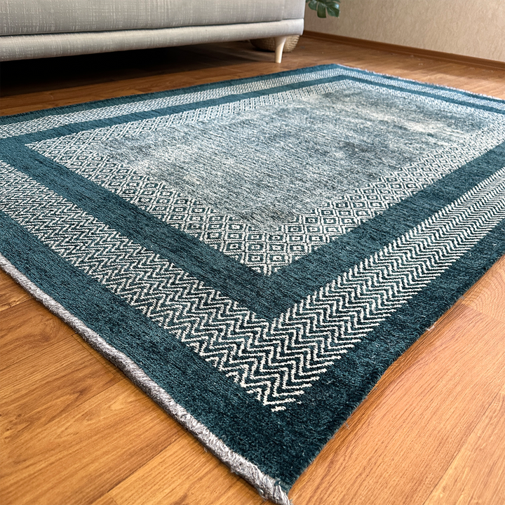 Scandinavian Petrol Blue Washable Area Rugs