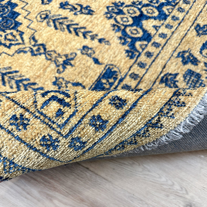 Vintage Gold Royal Blue Washable Area Rugs