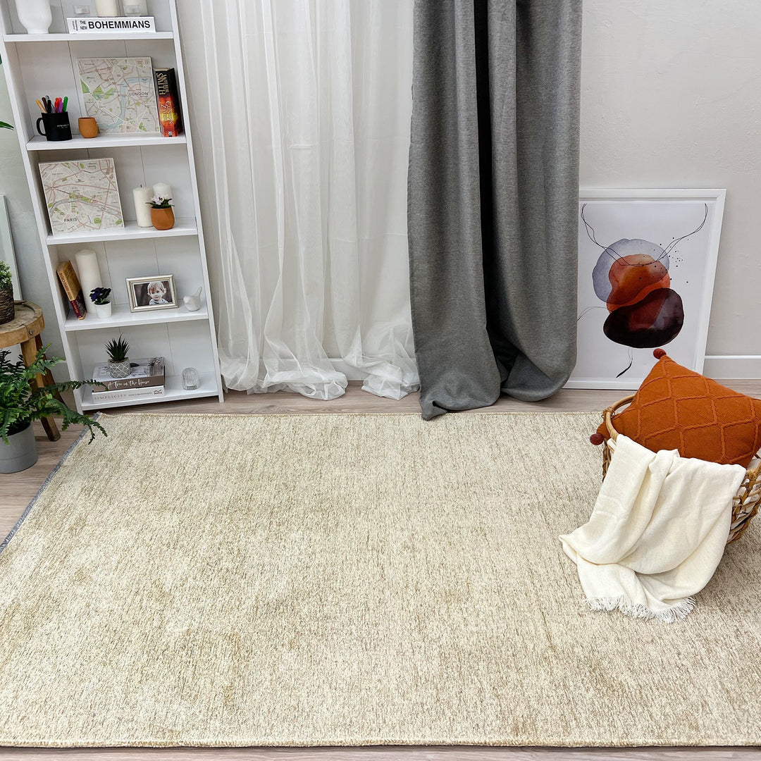 Solid Orange Washable Area Rugs