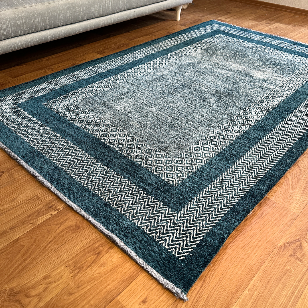 Scandinavian Petrol Blue Washable Area Rugs