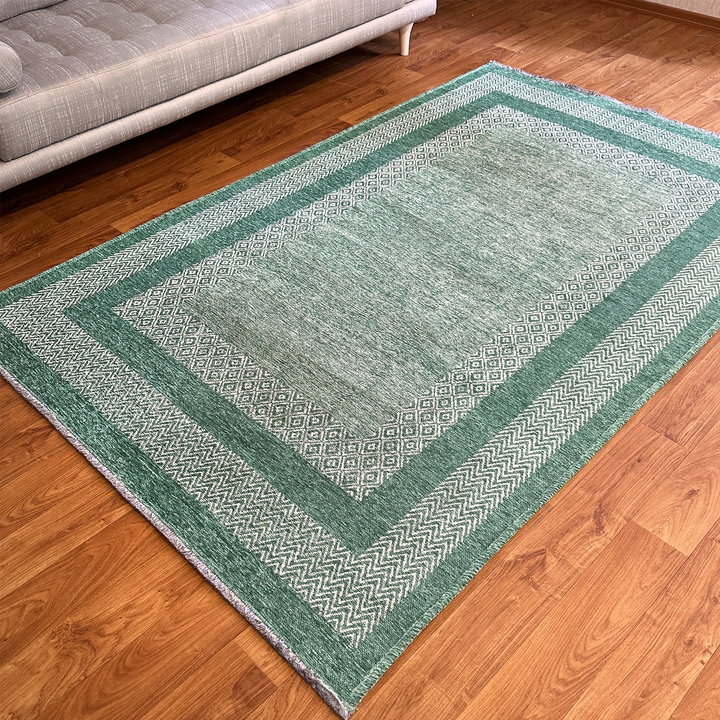 Scandinavian Teal Blue Washable Area Rugs