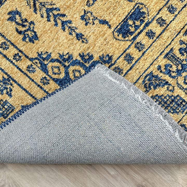 Vintage Gold Royal Blue Washable Area Rugs