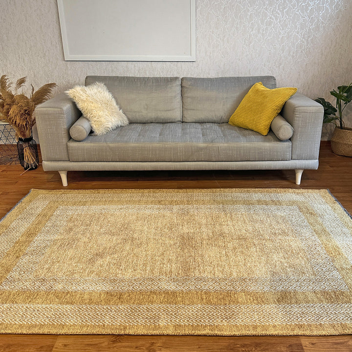 Scandinavian Amber Gold Washable Area Rugs