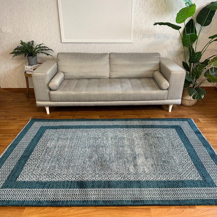 Scandinavian Petrol Blue Washable Area Rugs