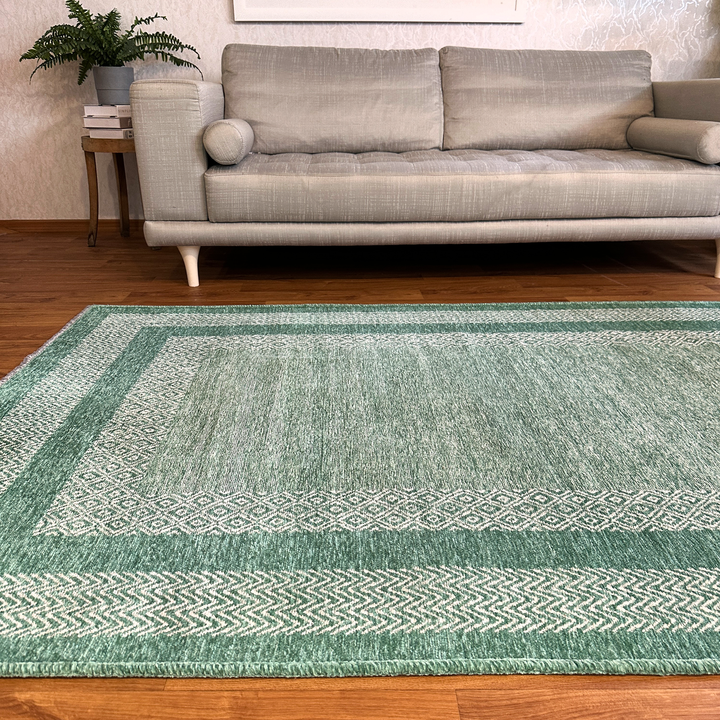 Scandinavian Teal Blue Washable Area Rugs