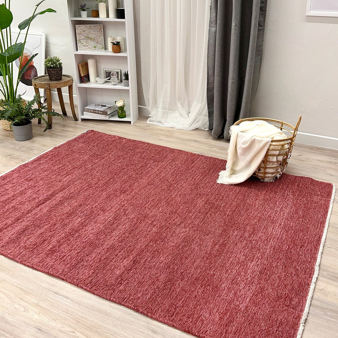 Solid Orange Washable Area Rugs