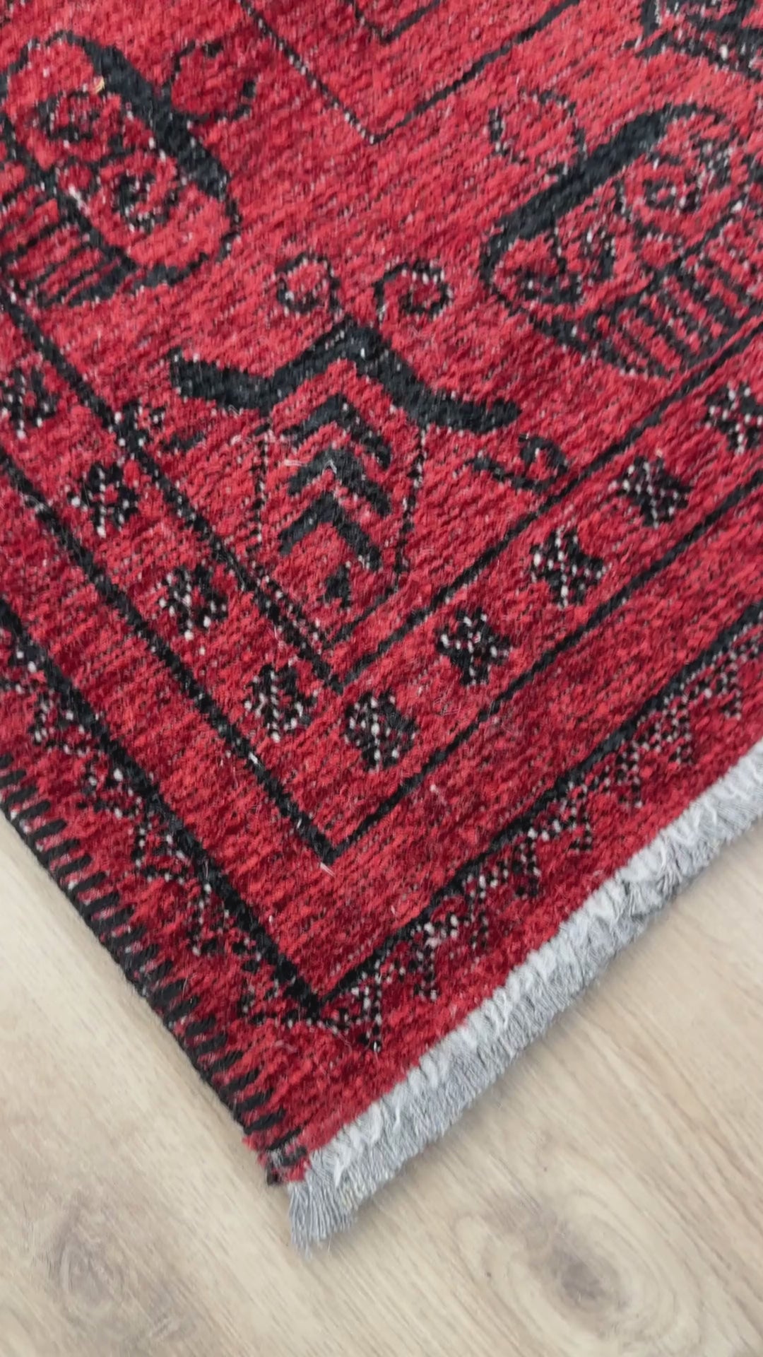 Vintage Red Black Washable Area Rugs