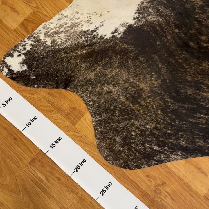 Genuine Black Gray White Cowhide Rug 78x91