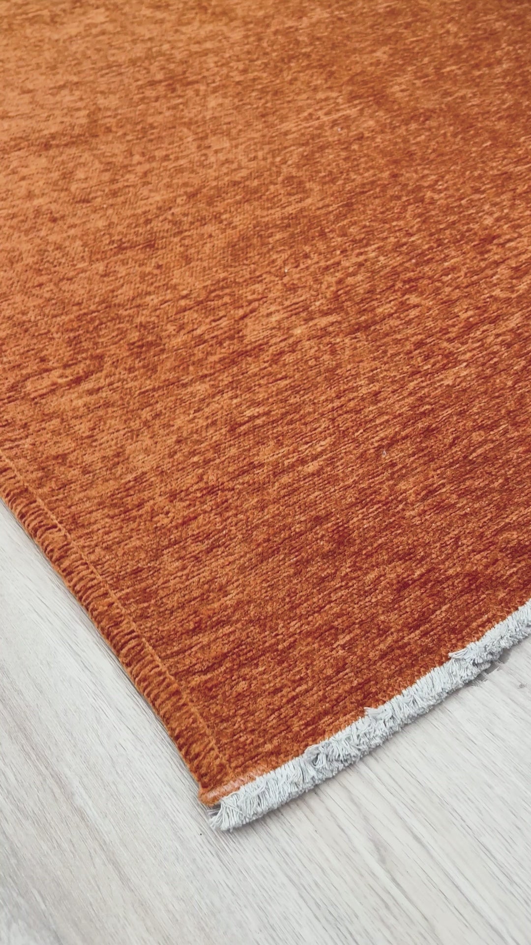 Solid Orange Washable Area Rugs