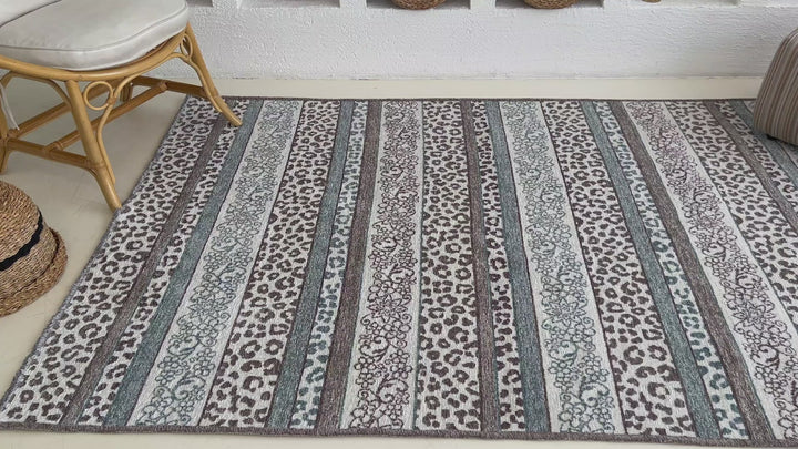 Eclectic Blue Gray Washable Area Rugs