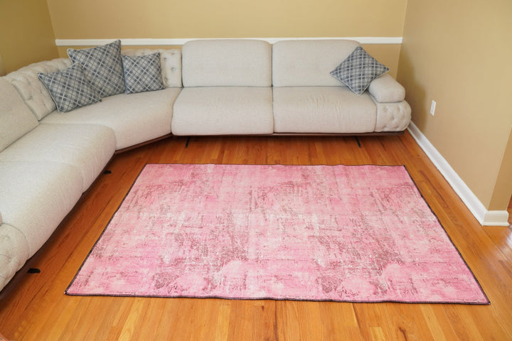 Abstract Pink Rug, Rugs for Living Room, Rugs for Bedroom, Modern Rug, Minimalist Rug, Cotton Rug, Soft Rug, Printed Rugs, Home Decor Rugs