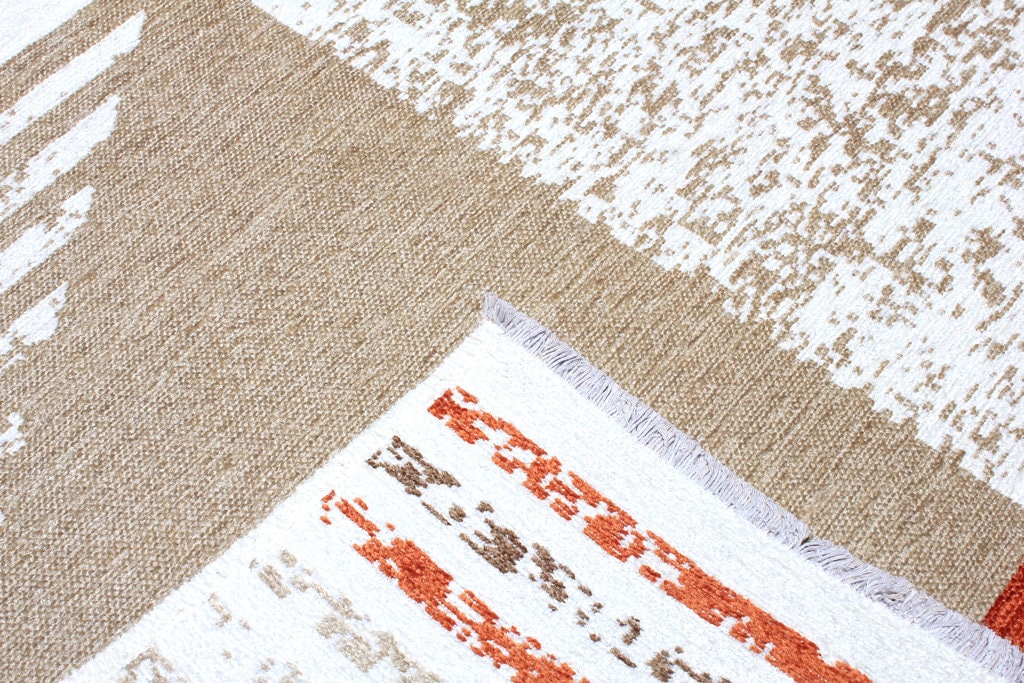 Beige White Rug, Geometric Reversible Large Area Rugs For Living Room Bedroom Kitchen Dining Nursery Beige White Decor Aesthetic Boho 8x10