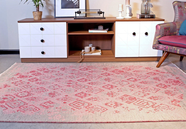 Gray Pink Reversible Washable Area Rugs