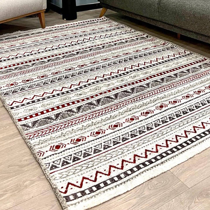 Burgundy Red Gray Rug, Large Area Rugs for Living Room Bedroom Kitchen Dining Room 8x10 5x7 Aesthetic Boho Decor Ethnic Eclectic Aztec