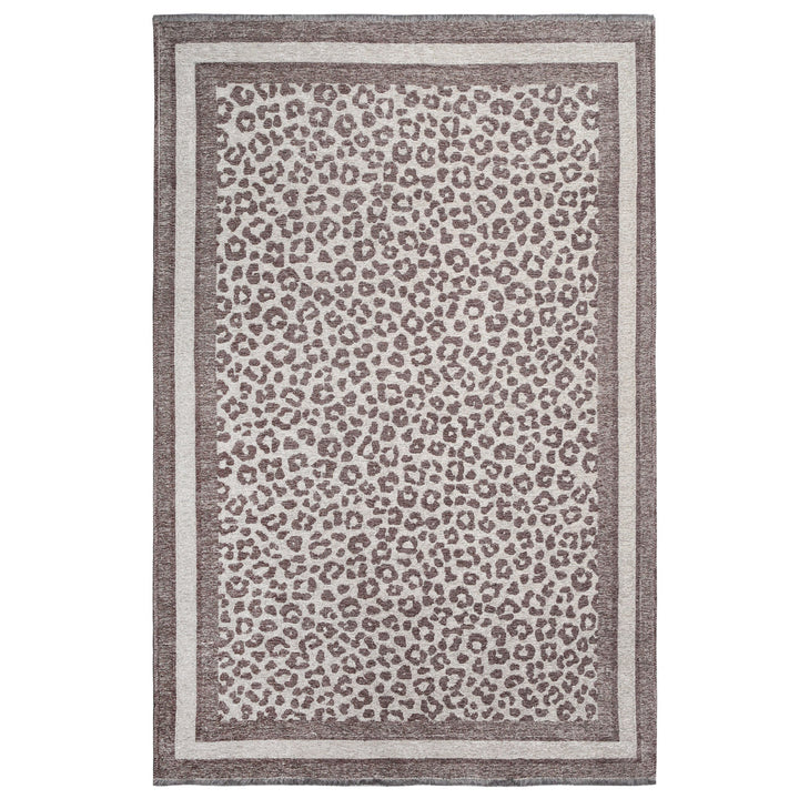 Alfa Rich Beige Black Leopard Cheetah Animal Pattern Washable Area Rugs